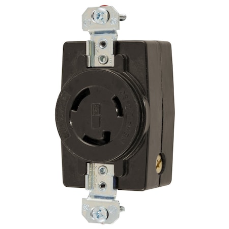 Hubbell Wiring Device-Kellems Locking Receptacle, L10-30R, 30 A, 125/250V AC, Single Phase, 3 Pole, Flush Mount, Screw Terminals HBL2660